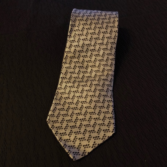 Vintage Sulka Siłk Tie - Grey with black dot pattern - Picture 1 of 3